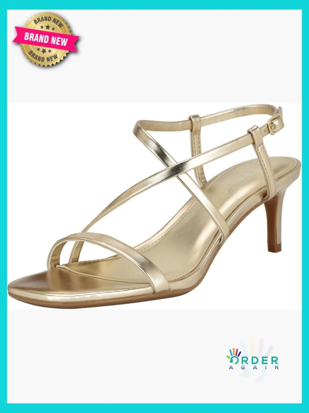 Stiletto Heeled Sandals Strappy Square Toe Ankle Buckle Evening Party